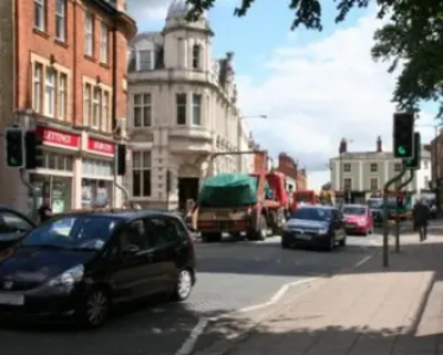 Traffic around Rugby town centre